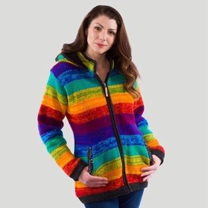 KYBER OUTERWEAR Rainbow Wool Jacket Merged Rainbow